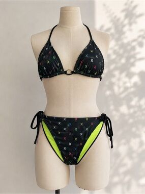 Vintage Y2K neon green  Hurley bikini summer M/L